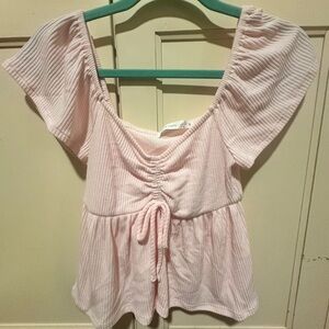Alter’d State Pink Ribbed Women Top